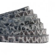 Flach 5mm Imitat Leder snake Anthracite grey